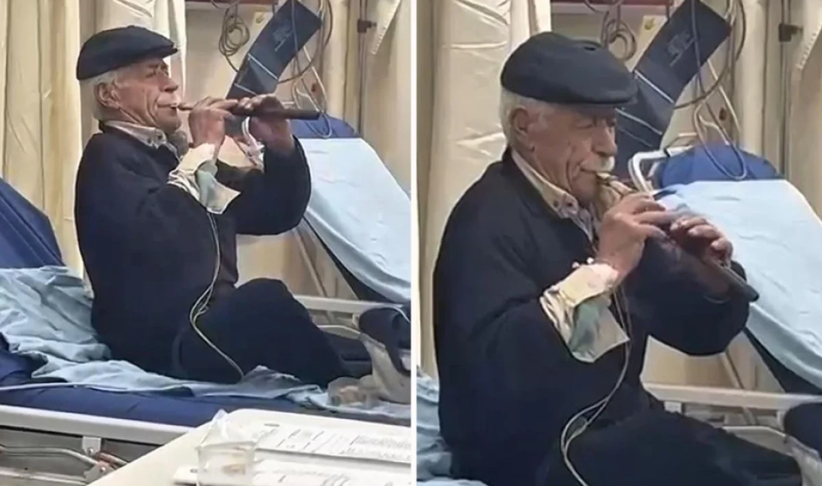 ACİL SERVİSTE ZURNA ÇALARAK MORAL BULDU